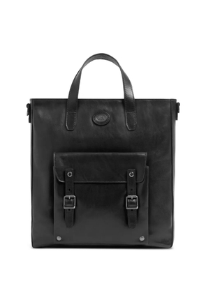 The Bridge buckle-detail leather briefcase - Black
