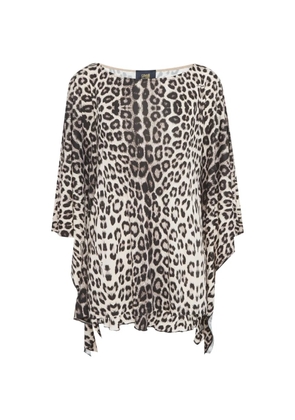 Roberto Cavalli animal-print kaftan top - Neutrals