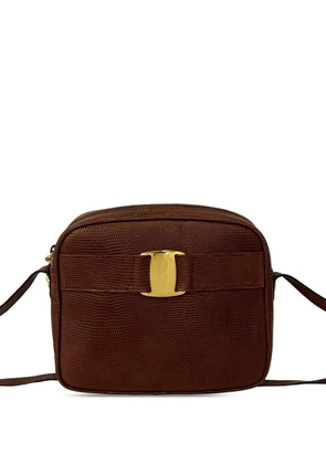 Ferragamo Pre-Owned 2010-2026 Lizard Embossed Leather Vara crossbody bag - Brown