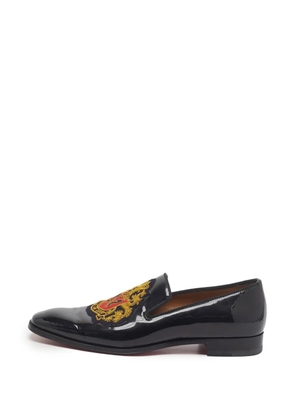 Christian Louboutin Pre-Owned Loubi Forever embroidered loafers - Black