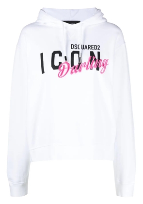 DSQUARED2 Icon Darling Cool cotton hoodie - White