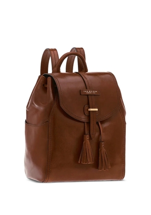 The Bridge Florentin tassel-detail leather backpack - Brown
