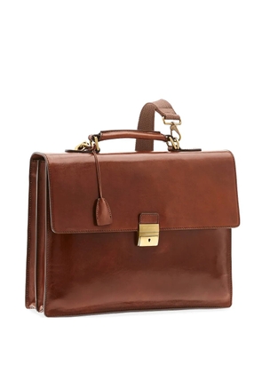 The Bridge leather push-lock briefcase - Brown