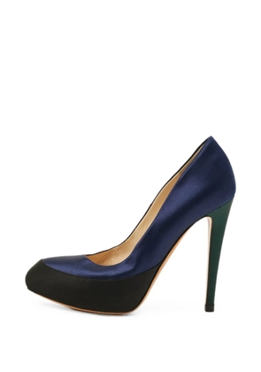 Moschino Pre-Owned tricolour platform pumps - Blue