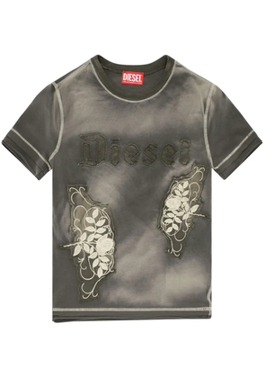 Diesel T-Uncut appliqué faded T-shirt - Green