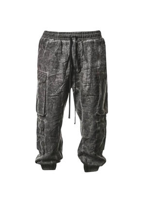 Thom Krom acid-wash drawstring cargo pants - Grey