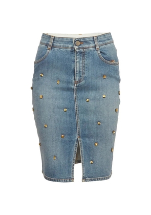 Stella McCartney Pre-Owned belt-loops mini pencil skirt - Blue