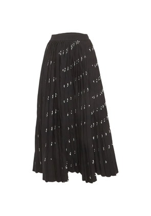 Balenciaga Pre-Owned logo-print pleated midi skirt - Black