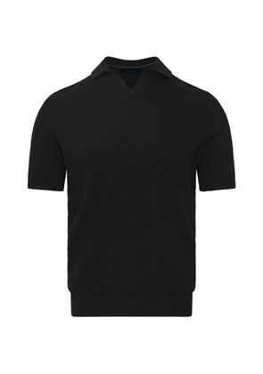 Pya bubble-knit Johnny-collar T-shirt - Black