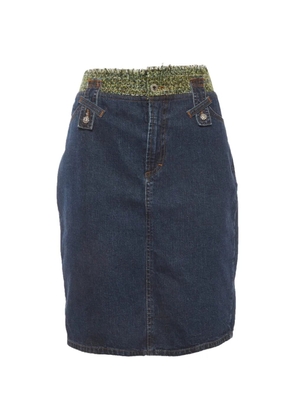D&G Vintage tweed-panel pencil mini skirt - Blue