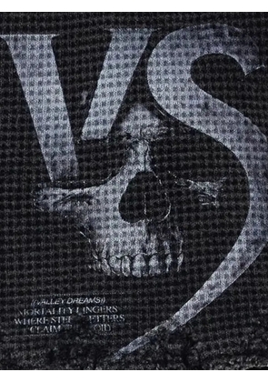 Vale VS distressed skull-print beanie hat - Black