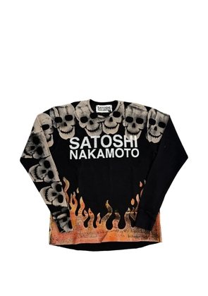 SATOSHI NAKAMOTO Lost Boy skull-print top - Black