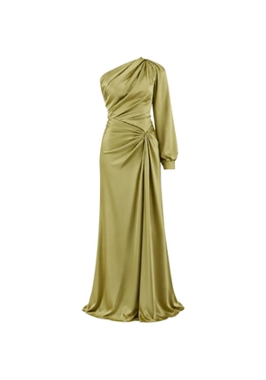 Gemy Maalouf one-shoulder draped gown - Green