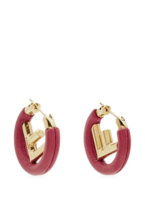 Fendi Pre-Owned F Is Fendi leather hoop earrings - Red