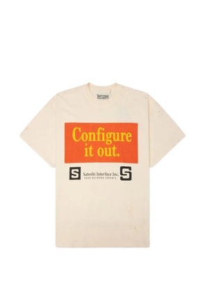 SATOSHI NAKAMOTO print-detail round-neck T-shirt - Neutrals