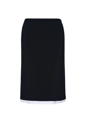 Nº21 layered-trim knitted skirt - Black