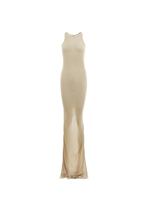 Rick Owens ribbed semi-sheer maxi dress - Neutrals