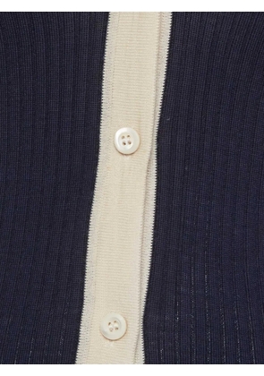 Prada Pre-Owned rib-knit cardigan - Blue