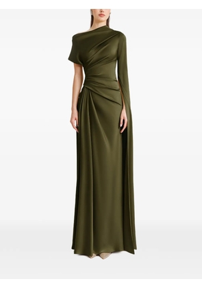 Gemy Maalouf asymmetrical-neckline draped dress - Green