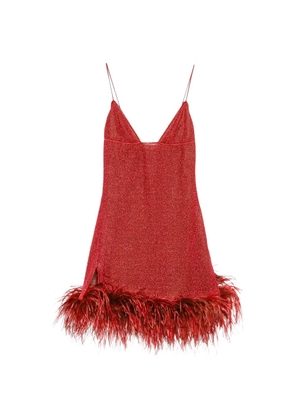 Oséree Lumière plumage dress - Red