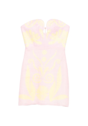 Cala de la Cruz Jolie strapless graphic-print mini dress - Pink