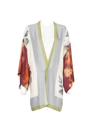 Anna Molinari floral-print open-front jacket - White