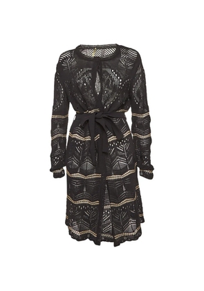 Roberto Cavalli Vintage long-sleeve belted cardigan - Black