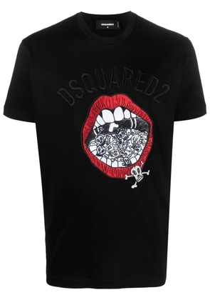 DSQUARED2 graphic-print cotton T-shirt - Black
