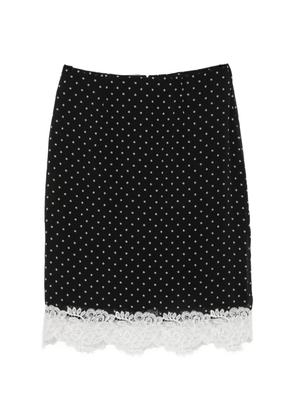 ROTATE BIRGER CHRISTENSEN polka-dot lace-trim midi skirt - Black