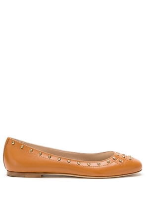 Tod's studded ballerina shoes - Brown