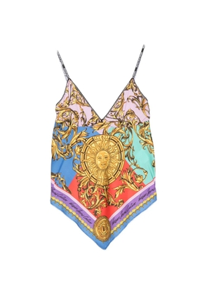 Versace Jeans Couture baroque-print handkerchief-hem top - Gold