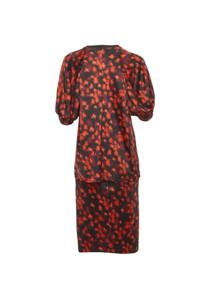 Givenchy Pre-Owned floral-print puff-sleeves midi skirt set - Black