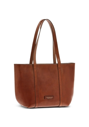 The Bridge leather zip-top tote bag - Brown