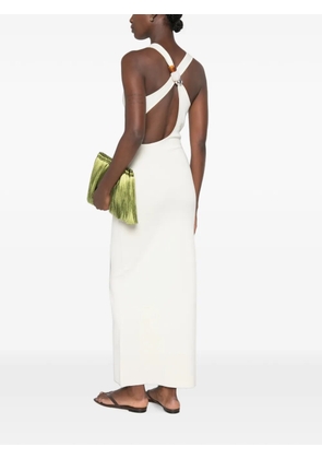 SIR. Saba cross-back bead-embellished maxi dress - Neutrals