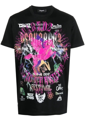 DSQUARED2 graphic-print cotton T-shirt - Black