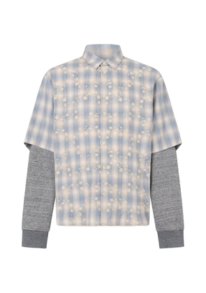DSQUARED2 classic check embroidered double-sleeve shirt - Grey