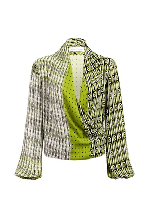 Silvia Tcherassi Tea abstract-print wrap-style blouse - Green