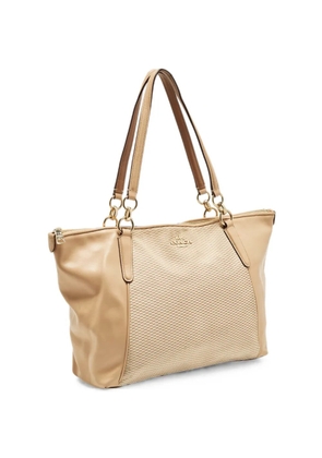 Coach Ava canvas calf leather tote bag - Neutrals