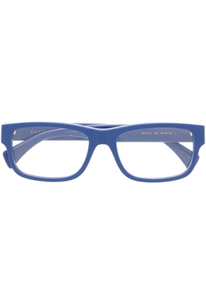 Gucci Eyewear rectangular-frame logo glasses - Blue