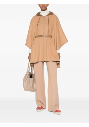 Moncler belted hooded cape - Neutrals