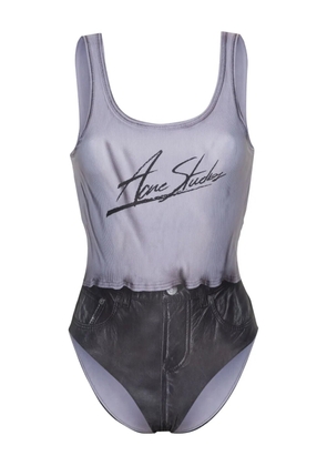 Acne Studios clothing-print swimsuit - Black