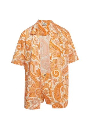 Etro Pre-Owned paisley-print cotton shirt and shorts set - Orange