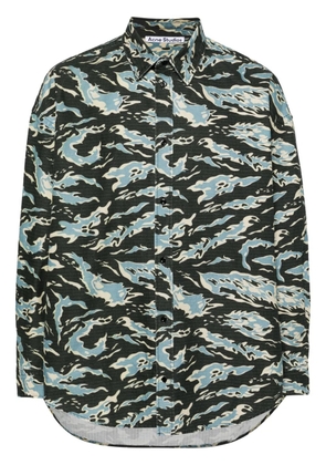 Acne Studios abstract-pattern organic-cotton shirt - Grey