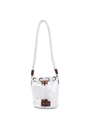 Max Mara rope-detail floral-lace bucket bag - White