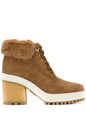 Hogan faux fur ankle boots - Neutrals