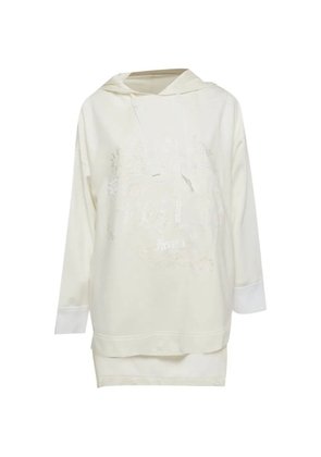 Fendi Pre-Owned logo sequin-embroidered hoodie - Neutrals