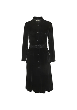 Prada Pre-Owned belted velvet midi dress - Black
