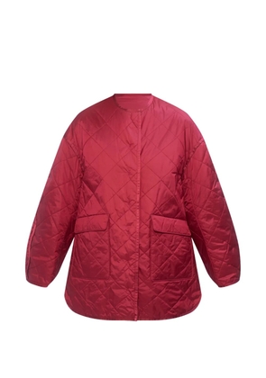 Max Mara quilted collarless coat - Red