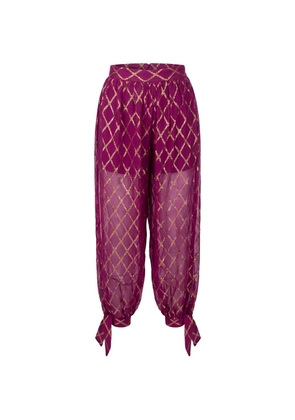 Taller Marmo Giuni diamond-pattern silk trousers - Purple