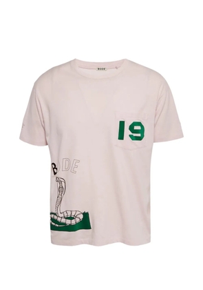 BODE velvet appliqué T-shirt - Pink